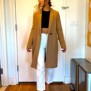 Aritzia Babaton Camel Petite Peacoat